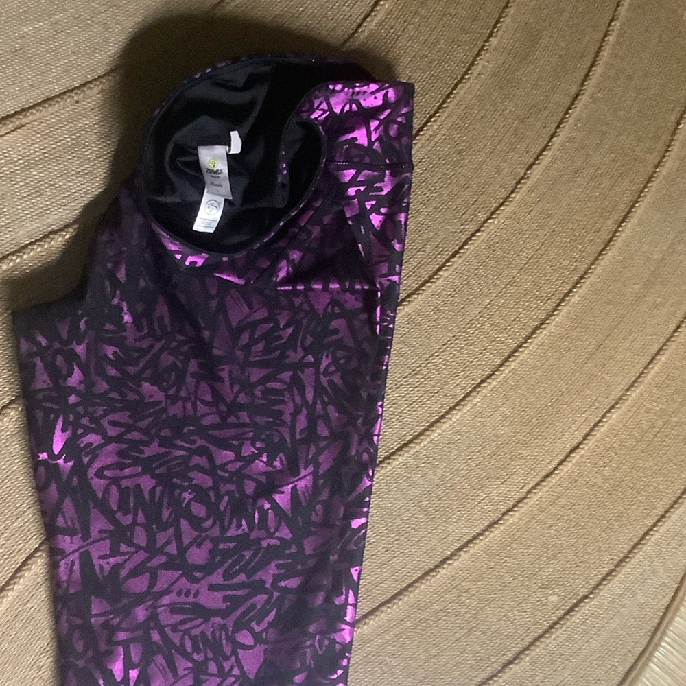 Zumba Fitness Purple and Black Leggings